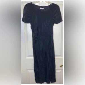 Woman RICHARD CHAI black 100% Silk S/s Pleated Draped Dress Sz 8 EUC USA